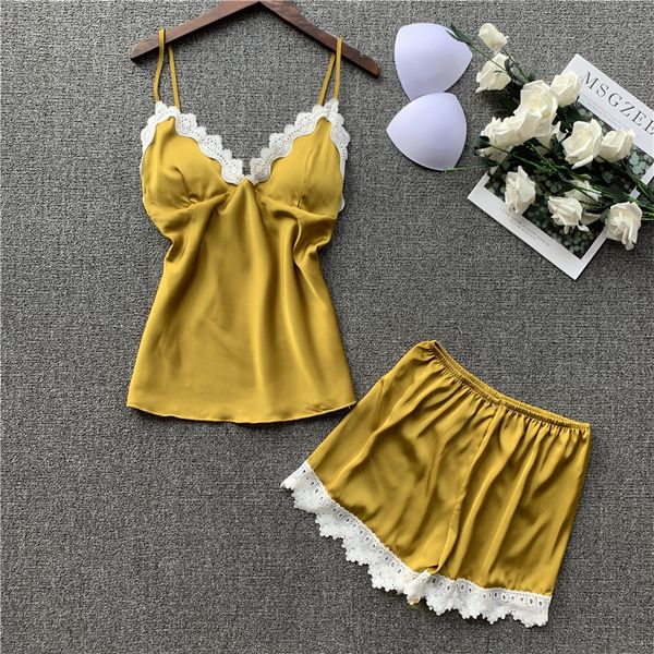 women faux silk satin pajamas set spring summer sleeveless strap sling and shorts sleepwear pajamas suit female sleep homewear, Black;red
women faux silk satin pajamas set spring summer sleeveless strap sling and shorts sleepwear pajamas suit female sleep homewear, Black;red