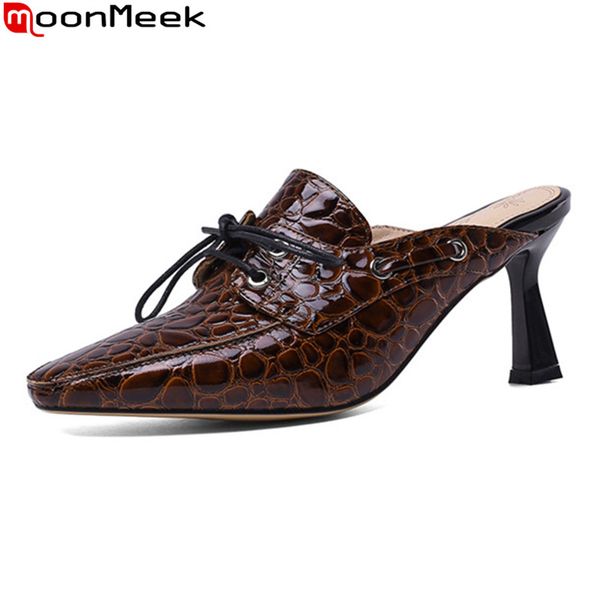 slippers moonmeek 2021 big size 34-43 fashion women simple lace up square toe casual mules shoes summer classic ladies, Black
slippers moonmeek 2021 big size 34-43 fashion women simple lace up square toe casual mules shoes summer classic ladies, Black