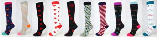 10pair/lot professional preventing varicose veins legs protection outdoor playing colourful patterns compression stockings, Black;white
10pair/lot professional preventing varicose veins legs protection outdoor playing colourful patterns compression stockings, Black;white