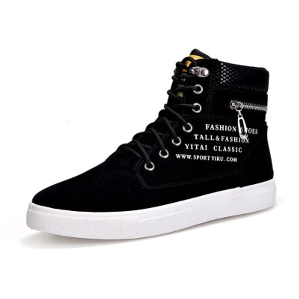 autumn and winter men's large size shoes high-shoes fashion trend with zipper letters pattern men's casual shoes, Black
autumn and winter men's large size shoes high-shoes fashion trend with zipper letters pattern men's casual shoes, Black