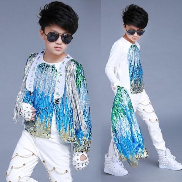 hip hop dance costumes colorful sequin fringed coat jazz street dancing clothes children modern stage performance wear dn4982, Black;red
hip hop dance costumes colorful sequin fringed coat jazz street dancing clothes children modern stage performance wear dn4982, Black;red