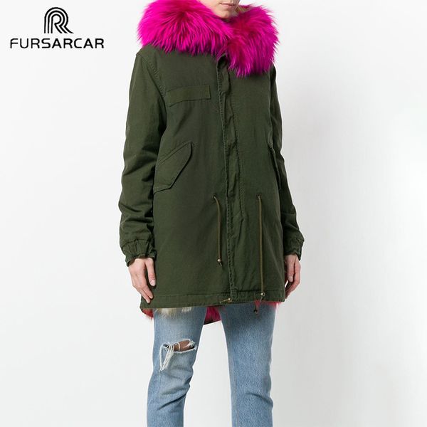 fursarcar 2019 fashion new real fur parka women luxury winter 80 cm coat with raccoon fur collar and cuff casual warm parka, Black
fursarcar 2019 fashion new real fur parka women luxury winter 80 cm coat with raccoon fur collar and cuff casual warm parka, Black