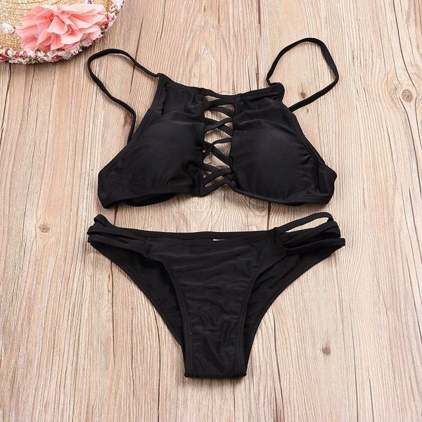 women push-up padded bra bandage bikini set swimsuit triangle swimwear bathing