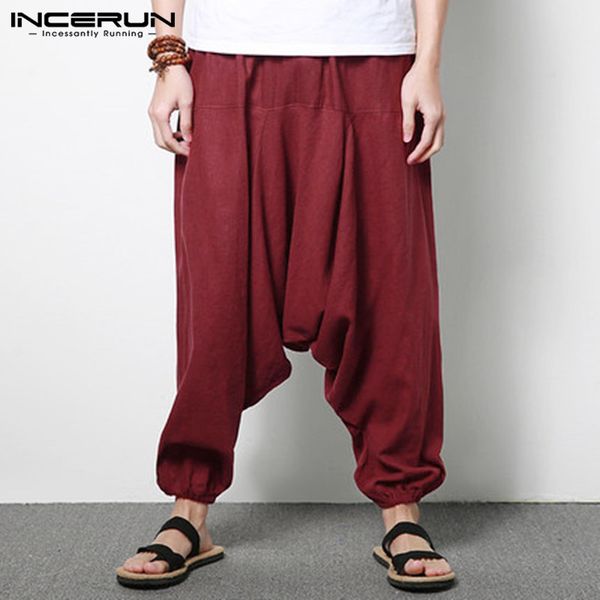 men harem pants cotton linen joggers solid pants streetwear drop-crotch trousers men loose pantalones hombre s-5xl incerun, Black
men harem pants cotton linen joggers solid pants streetwear drop-crotch trousers men loose pantalones hombre s-5xl incerun, Black
