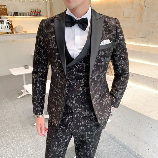 flower printed men's suit three 3 piece set fashion men wedding tuxedos slim fit prom blazers jacket+pants+vest, White;black
flower printed men's suit three 3 piece set fashion men wedding tuxedos slim fit prom blazers jacket+pants+vest, White;black