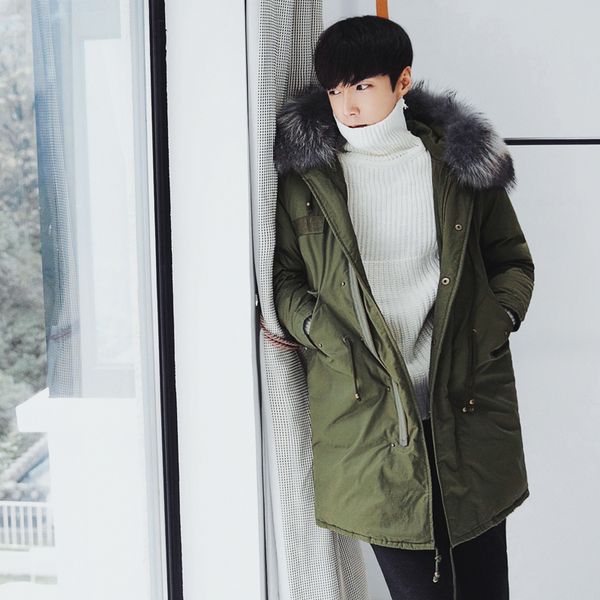 winter men cotton padded warm thicken long jacket coat clothing faux fur male solid parkas outwear lx1096, Black
winter men cotton padded warm thicken long jacket coat clothing faux fur male solid parkas outwear lx1096, Black