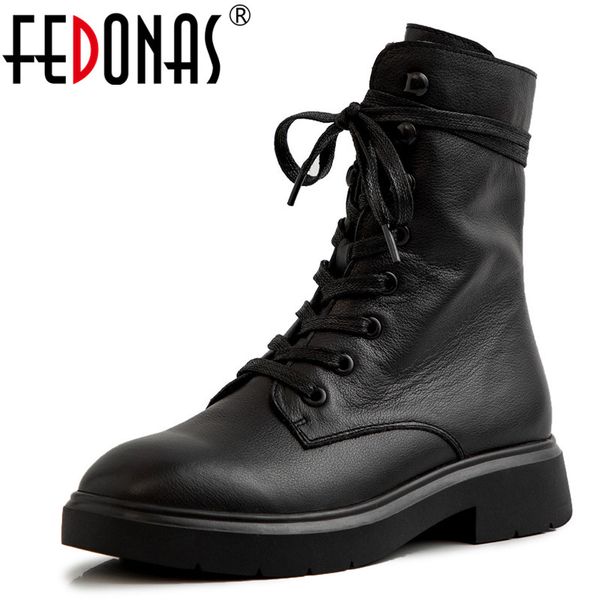 fedonas autumn winter short boots women genuine leather ankle boots basic casual shoes woman lace up motorcycle shoes, Black
fedonas autumn winter short boots women genuine leather ankle boots basic casual shoes woman lace up motorcycle shoes, Black