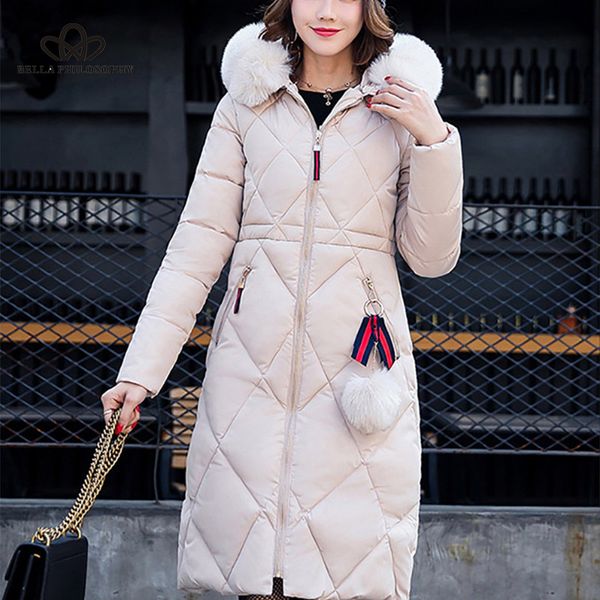 bella philosophy 2018 winter big fur collar thickened women coat down plus size long parkas casual warm cotton outwear, Black
bella philosophy 2018 winter big fur collar thickened women coat down plus size long parkas casual warm cotton outwear, Black