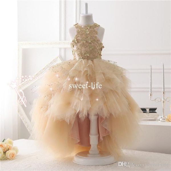 sweety champagne hi-lo 2019 ball gown flower girls dresse jewel 3d-floral appliques tulle tiered skirts party communion dresses, White;blue
sweety champagne hi-lo 2019 ball gown flower girls dresse jewel 3d-floral appliques tulle tiered skirts party communion dresses, White;blue