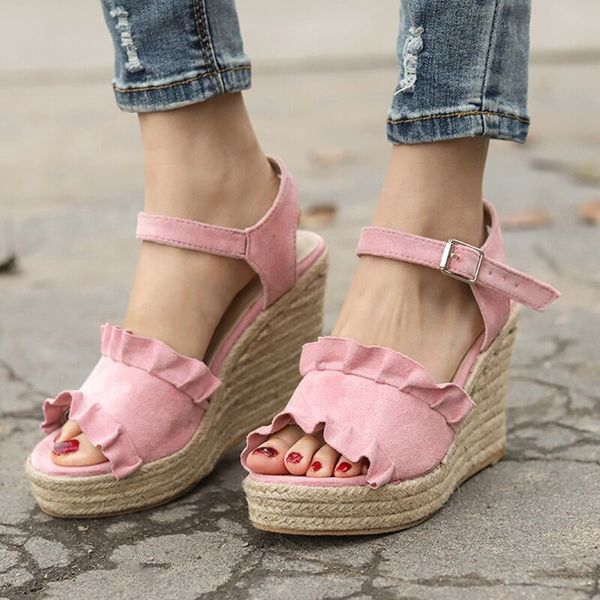 women sandals comfort women shoes straw wedge sandals female platform suede buckle sandalias ladies shoes plus size 43, Black
women sandals comfort women shoes straw wedge sandals female platform suede buckle sandalias ladies shoes plus size 43, Black
