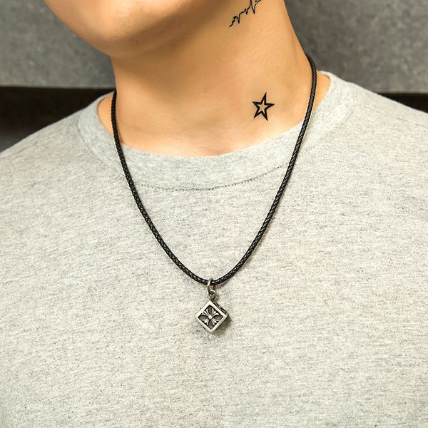 Direct sales of mens jewelry in Europe and America Cube Cross pendant alloy necklace medium and long braided rope accessories wholesa
Direct sales of mens jewelry in Europe and America Cube Cross pendant alloy necklace medium and long braided rope accessories wholesa