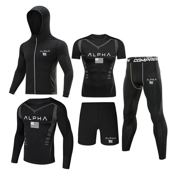 5pcs / set men's tracksuit gym fitness compression sports suit clothing running jogging sports wear exercise workout tights 2020, Black;blue
5pcs / set men's tracksuit gym fitness compression sports suit clothing running jogging sports wear exercise workout tights 2020, Black;blue