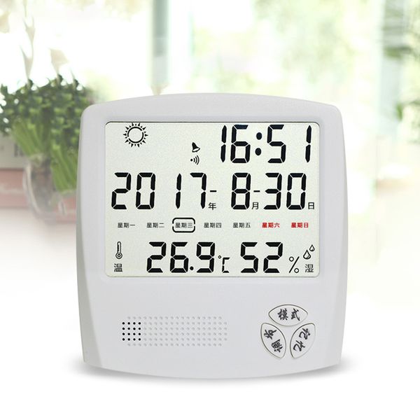 electronic alarm clock hygrometer temperature humidity table desk clock lcd digital display home decor
electronic alarm clock hygrometer temperature humidity table desk clock lcd digital display home decor