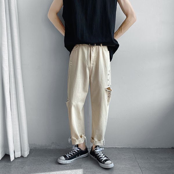 summer ripped jeans men's fashion washed retro letter straight jeans men streetwear wild loose hip hop ripped denim trousers, Blue
summer ripped jeans men's fashion washed retro letter straight jeans men streetwear wild loose hip hop ripped denim trousers, Blue