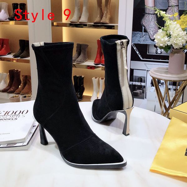 fashion stretch wedding shoes for bride breathable elastic slim work boots with thin heel 8.5 cm women pointed or ankle boots high quality, Black
fashion stretch wedding shoes for bride breathable elastic slim work boots with thin heel 8.5 cm women pointed or ankle boots high quality, Black