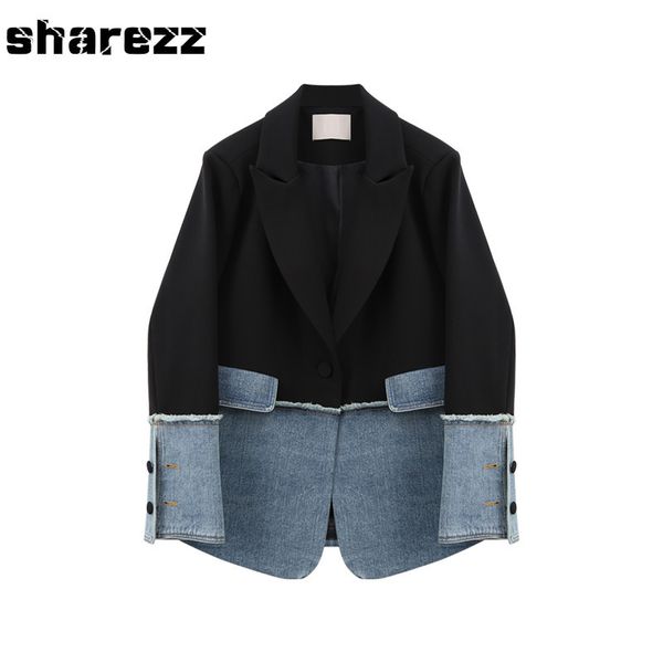 sharezz spring 2020 new fashion women denim patch jacket coat slim fit long sleeve asymmetrical blazer office tide, White;black
sharezz spring 2020 new fashion women denim patch jacket coat slim fit long sleeve asymmetrical blazer office tide, White;black