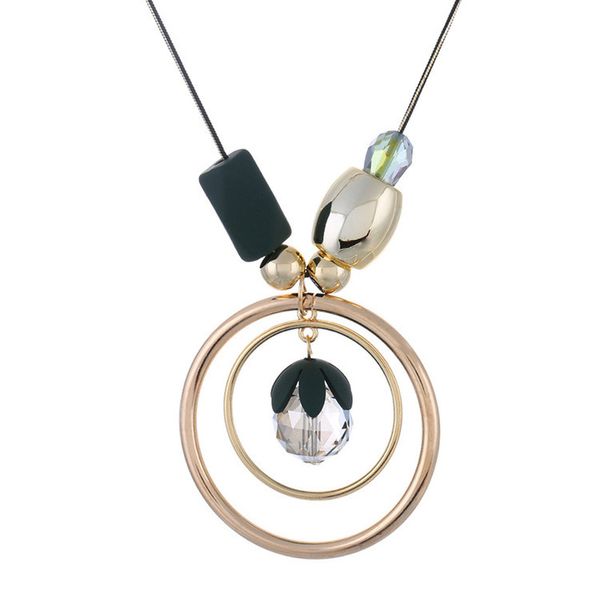 glitter zircon pendant necklace geometric beads 2 layer metal looped ring necklace women trend sweater hanging chain accessories, Silver
glitter zircon pendant necklace geometric beads 2 layer metal looped ring necklace women trend sweater hanging chain accessories, Silver