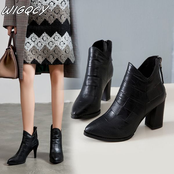 high-heeled boots women's fine with shallow mouth warm boots solid color round head side zipper short plush casual, Black
high-heeled boots women's fine with shallow mouth warm boots solid color round head side zipper short plush casual, Black