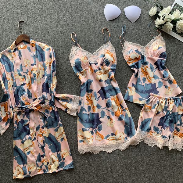 2020 new summer pajamas for women 4 pieces long sleeve floral print lingerie pijamas set women's long sleeve underwear set, Black;red
2020 new summer pajamas for women 4 pieces long sleeve floral print lingerie pijamas set women's long sleeve underwear set, Black;red