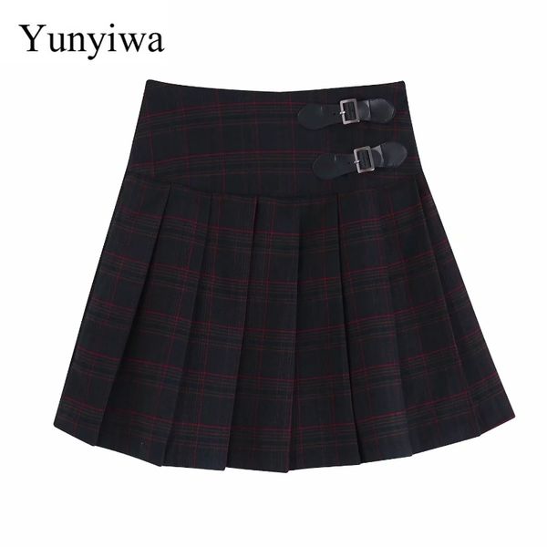 skirts women vintage checked plaid print pleated mini skirt faldas mujer ladies belt decorate side zipper vestidos casual, Black
skirts women vintage checked plaid print pleated mini skirt faldas mujer ladies belt decorate side zipper vestidos casual, Black