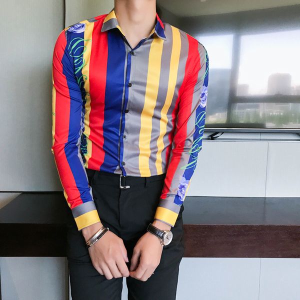 spring new shirt men 2019 slim fit striped tuxedo shirt long sleeve casual work social night club male chemise homme, White;black
spring new shirt men 2019 slim fit striped tuxedo shirt long sleeve casual work social night club male chemise homme, White;black