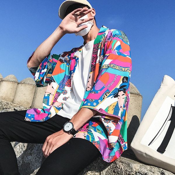 japanese kimono style jacket men casual cardigan outwear half sleeves open front cloak jacket coat, Black;brown
japanese kimono style jacket men casual cardigan outwear half sleeves open front cloak jacket coat, Black;brown