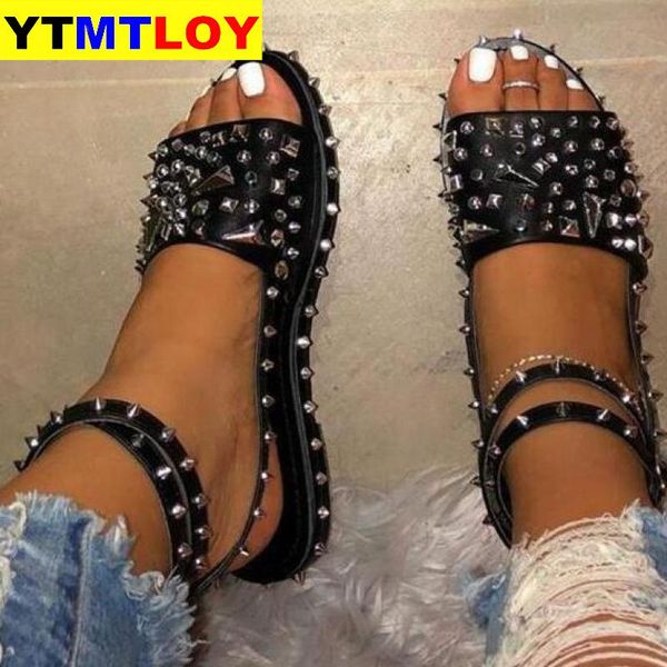 women rivet sandals ankle strap buckle ladies transparent bling slippers flats summer shoes cool girl plus size 43 gladiator, Black
women rivet sandals ankle strap buckle ladies transparent bling slippers flats summer shoes cool girl plus size 43 gladiator, Black