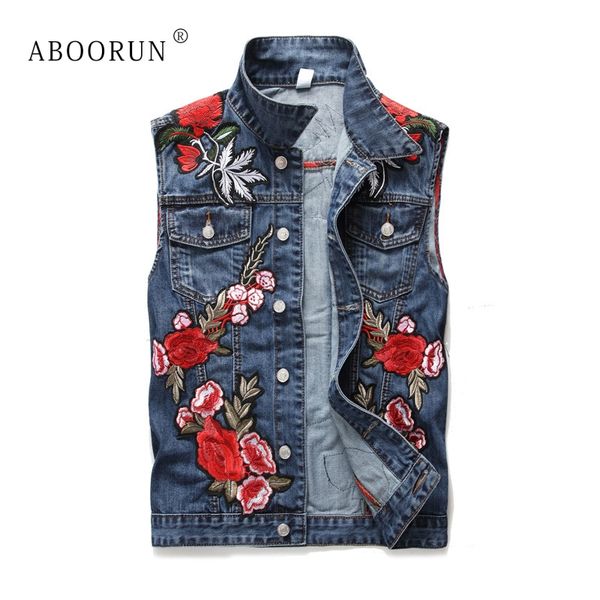 aboorun fashion mens denim vest rose embroidery patchwork slim jeans waistcoat male sleeveless jackets yc1186, Black;white
aboorun fashion mens denim vest rose embroidery patchwork slim jeans waistcoat male sleeveless jackets yc1186, Black;white