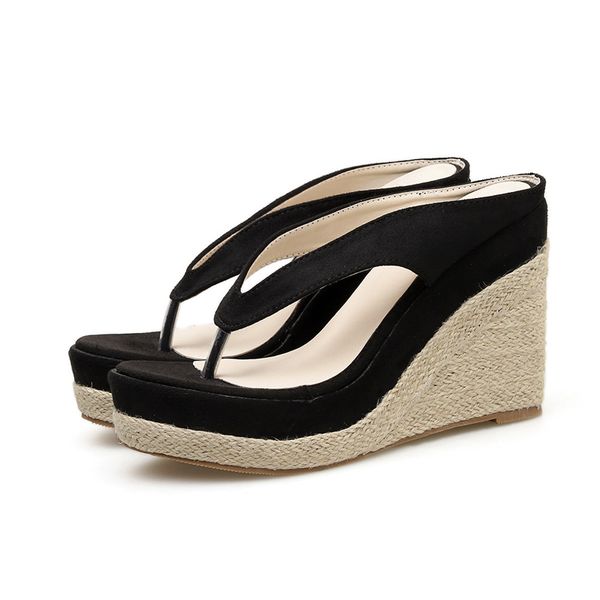 2020 korean summer waterproof platform with thick bottom slope and herringbone slipper for women, Black
2020 korean summer waterproof platform with thick bottom slope and herringbone slipper for women, Black