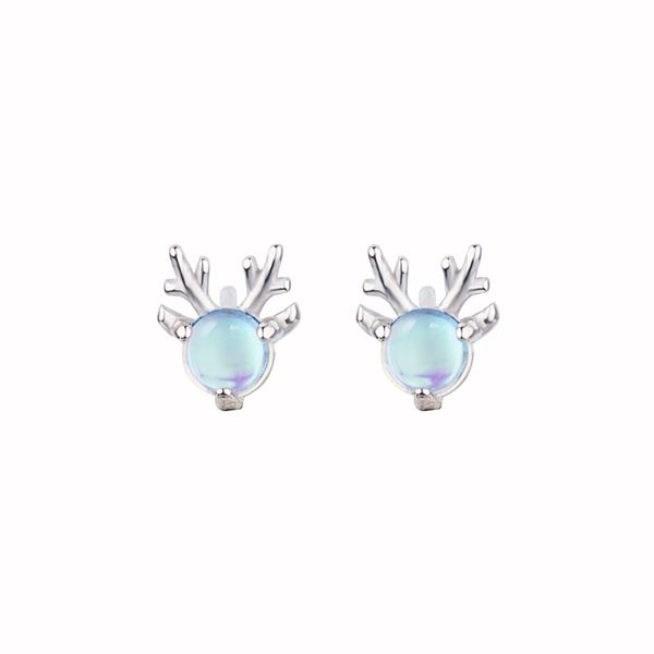 s925 sterling silver. antler earrings fashionable delicate moonstone christmas reindeer earrings, Golden;silver
s925 sterling silver. antler earrings fashionable delicate moonstone christmas reindeer earrings, Golden;silver