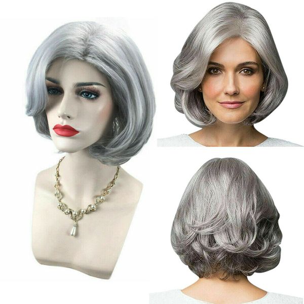 heat resistant silver gray hair wig short wavy ombre natural real wigs cosplay, Black
heat resistant silver gray hair wig short wavy ombre natural real wigs cosplay, Black