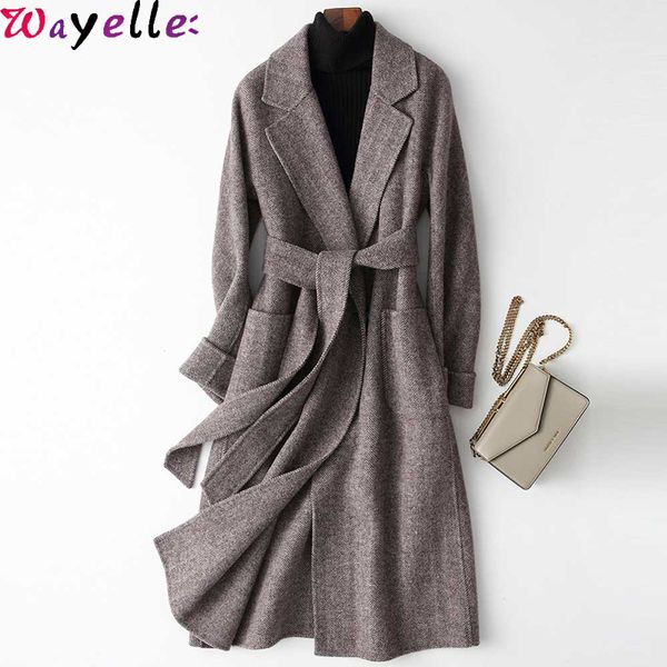 2019 women woolen trench coat elegant turn down collar women long woolen coat dark gray winter warm long jackets coats, Black
2019 women woolen trench coat elegant turn down collar women long woolen coat dark gray winter warm long jackets coats, Black