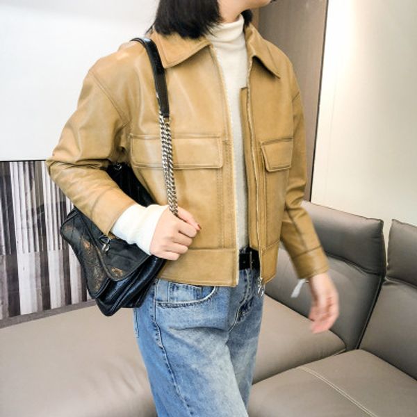 2020 женская весенняя куртка из натуральной овечьей кожи w19, Black
2020 женская весенняя куртка из натуральной овечьей кожи w19, Black