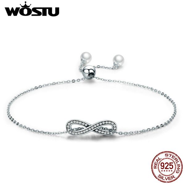 wostu luxury 100% 925 sterling silver бесконечность любовь звено цепи женщины браслет серебро ювелирные изделия день святого валентина подар
wostu luxury 100% 925 sterling silver бесконечность любовь звено цепи женщины браслет серебро ювелирные изделия день святого валентина подар