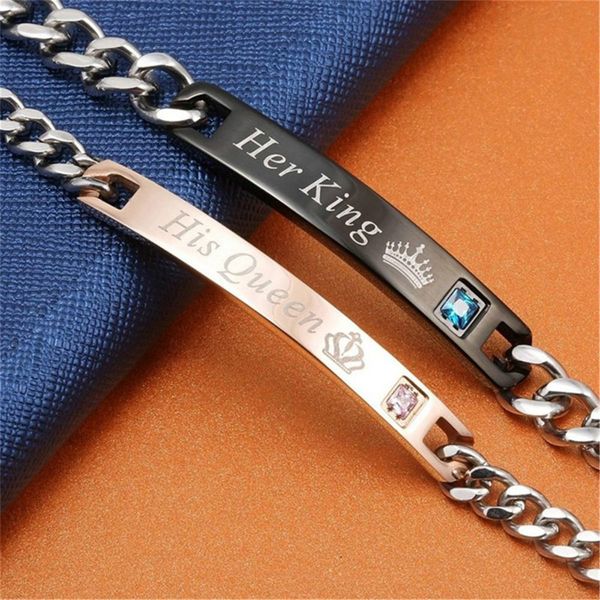 her king his queen couple bracelets stainless steel crytal crown charm bracelets for women men xmas new year gifts for couples n200, Black
her king his queen couple bracelets stainless steel crytal crown charm bracelets for women men xmas new year gifts for couples n200, Black