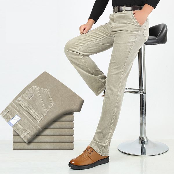 men's pants autumn winter warm men stretch corduroy loose straight slacks long business casual high thicken trousers, Black
men's pants autumn winter warm men stretch corduroy loose straight slacks long business casual high thicken trousers, Black