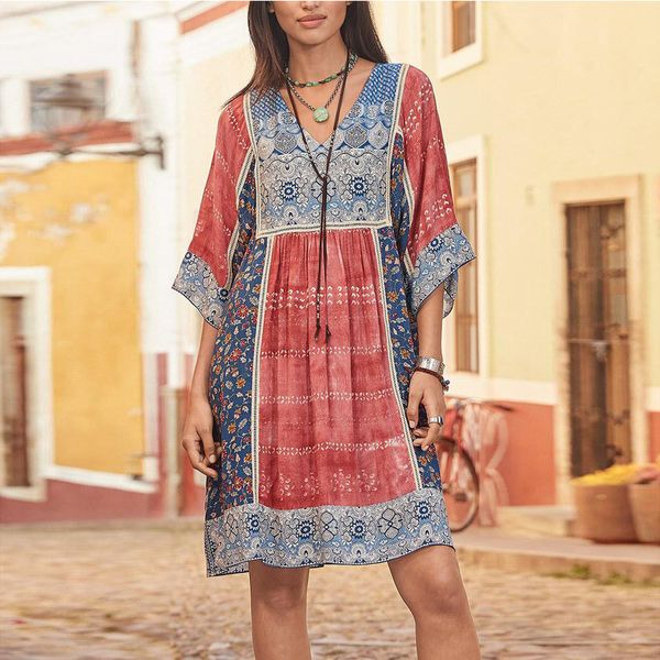 women fashion bohemian party print v neck plus size loose casual mini dress 2019 new ladies girl women vestidos, Black;gray
women fashion bohemian party print v neck plus size loose casual mini dress 2019 new ladies girl women vestidos, Black;gray