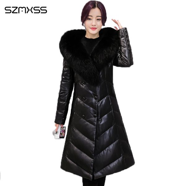 2018 fur collar parka suit collar solid color double-breasted pu leather long-sleeved winter coats thick hooded campera mujer, Tan;black
2018 fur collar parka suit collar solid color double-breasted pu leather long-sleeved winter coats thick hooded campera mujer, Tan;black