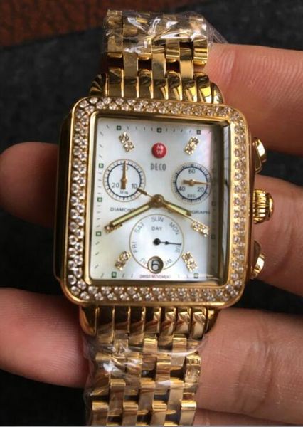 2018- michele deco chrono yellow gold custom diamond encrusted woemn quartz watch mw06p00a9046, Slivery;brown
2018- michele deco chrono yellow gold custom diamond encrusted woemn quartz watch mw06p00a9046, Slivery;brown