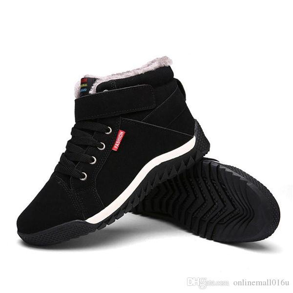 winter boots men flock leather shoes man ankle boots plus size winter shoes boy warm plush work safety shoes flat platform tenis, Black 
winter boots men flock leather shoes man ankle boots plus size winter shoes boy warm plush work safety shoes flat platform tenis, Black