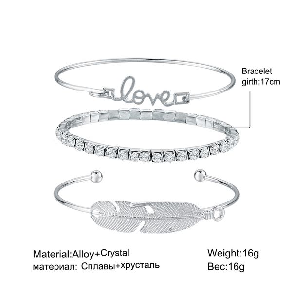 feminine feather love crystal bracelets & bangles fashion silve color open bangle for women gift cuff bracelet pulseira feminina, Black
feminine feather love crystal bracelets & bangles fashion silve color open bangle for women gift cuff bracelet pulseira feminina, Black