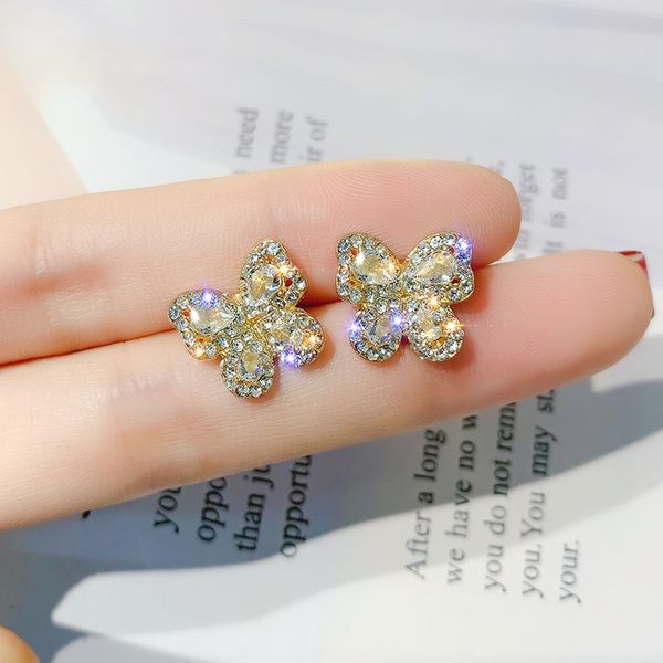 shiny crystal butterfly stud earrings korean simple sparkling bow knot ear jewelry zircon women party earring, Golden;silver
shiny crystal butterfly stud earrings korean simple sparkling bow knot ear jewelry zircon women party earring, Golden;silver