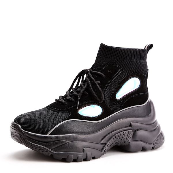 2019 fashion new classic high-women's boots spring and autumn thick-soled casual socks women's shoes mesh sports shoes, Black
2019 fashion new classic high-women's boots spring and autumn thick-soled casual socks women's shoes mesh sports shoes, Black