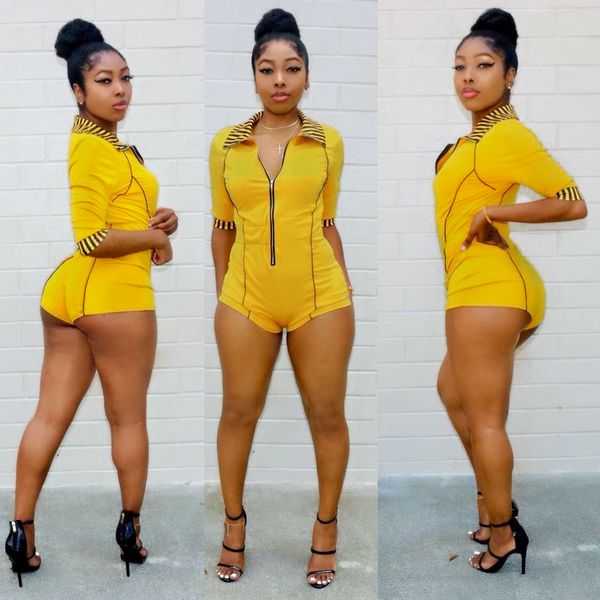 womens designer tight v-neck long sleeve striped shorts jumpsuit dhej, Black;white
womens designer tight v-neck long sleeve striped shorts jumpsuit dhej, Black;white