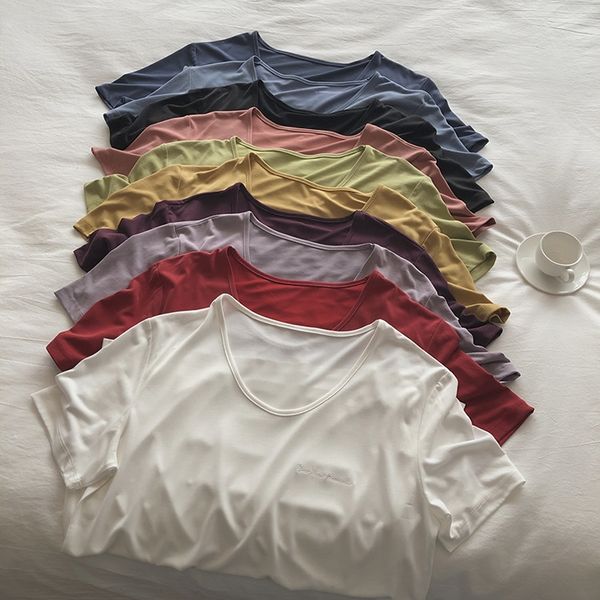 copper ammonia v-neck short-sleeved t-shirt t-shirt embroidery female 2020 xia kuansong versatile thin letter embroidery student top, White
copper ammonia v-neck short-sleeved t-shirt t-shirt embroidery female 2020 xia kuansong versatile thin letter embroidery student top, White