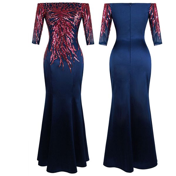 angel-fashions women off shoulder half sleeves purple pattern sequin maxi mermaid elegant party dress royal blue 456, Black
angel-fashions women off shoulder half sleeves purple pattern sequin maxi mermaid elegant party dress royal blue 456, Black