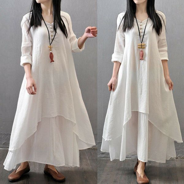 2019 spring boho women v nekc peasant ethnic cotton linen maxi dress casual long sleeve button irregular long dress hot, Black;gray
2019 spring boho women v nekc peasant ethnic cotton linen maxi dress casual long sleeve button irregular long dress hot, Black;gray