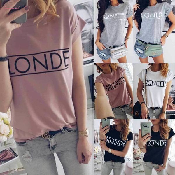 2019 womens summer t shirts letter loose short sleeve fashion casual t shirts tee brunette blond, White
2019 womens summer t shirts letter loose short sleeve fashion casual t shirts tee brunette blond, White