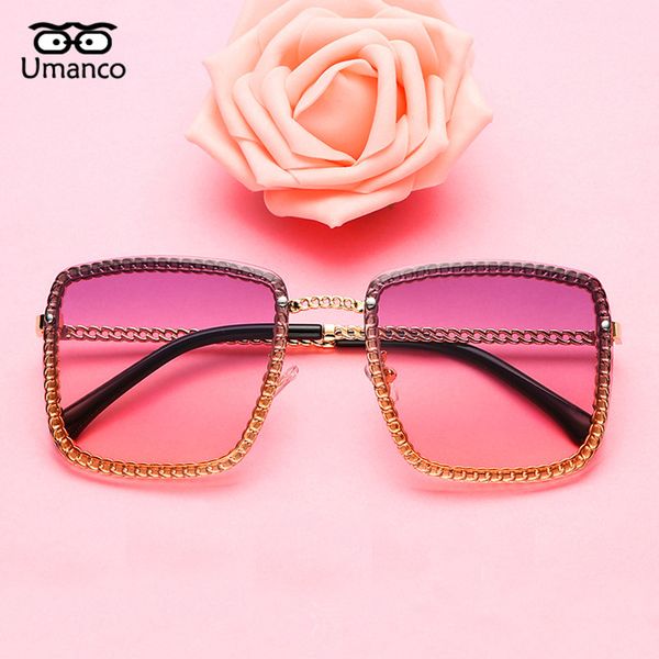 umanco 2019 luxury chain frame rimless square sunglasses women men metal frame pc lens fashion brand outdoor shades gifts, White;black
umanco 2019 luxury chain frame rimless square sunglasses women men metal frame pc lens fashion brand outdoor shades gifts, White;black