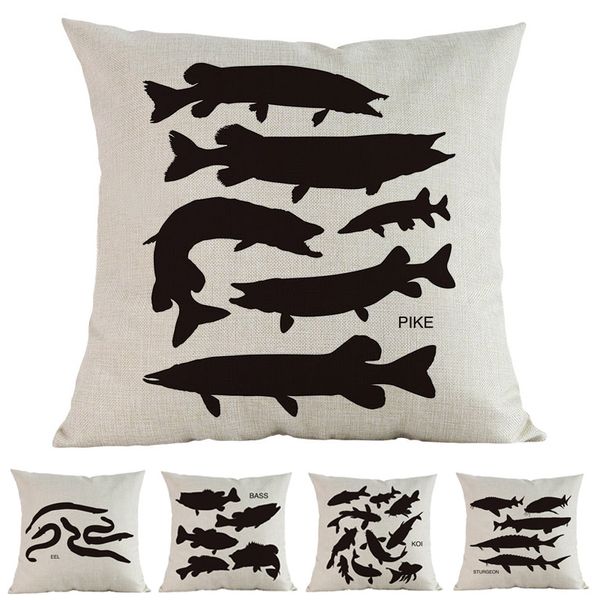 black silhouette style morphological of fish koi bass pike pattern linen throw pillow case home sofa decorative cushion cover
black silhouette style morphological of fish koi bass pike pattern linen throw pillow case home sofa decorative cushion cover